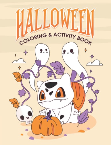 Halloween Activity Book for Kids Ages 4-8 Coloring, Drawing, Mazes, Matching Games for Kids