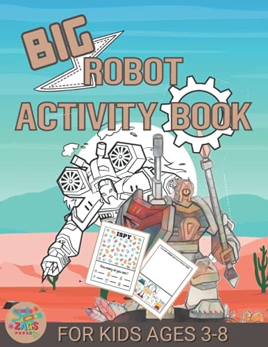 Big Robot Activity Book for Kids Ages 3-8 Robot Gift for Kids Ages 3 and Up