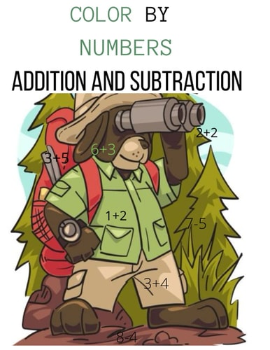 Color by Numbers Addition and Subtraction Math Coloring Books for Kids