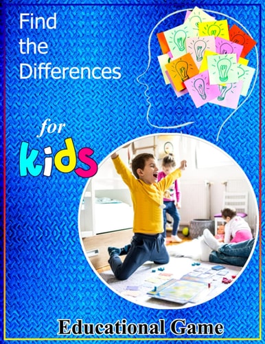 Find The Differences Educational Game For Kids Search and Find the Different Challenging Games for a Children's Activity Book. Wonderful Activity Book for Kids to Relax and Develop Research Skills.