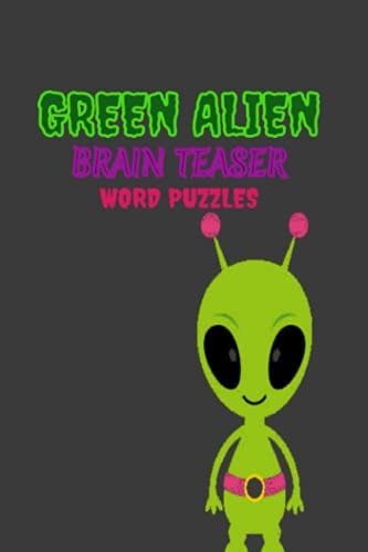 Green Alien Brain Teaser Word Puzzle Book