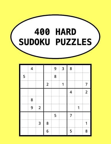 400 Hard Sudoku Puzzles Help Keep Your Mind Healthy And Active While Enjoying Yourself