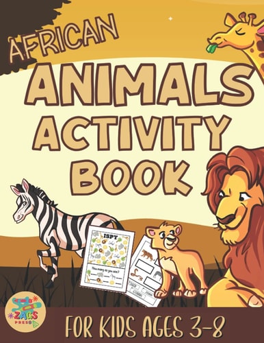 African Animals Activity Book for Kids 3-8 African Animals Themed Gift for Kids Ages 3 and Up