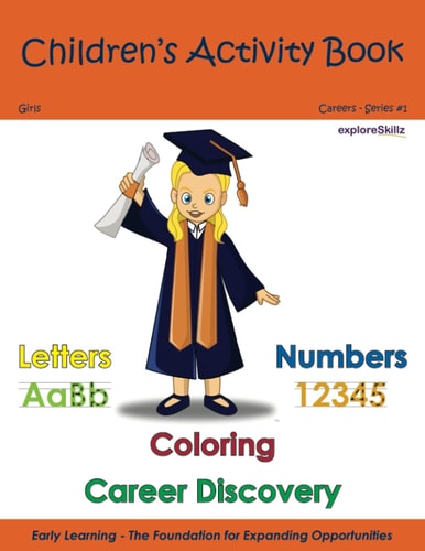Children's Activity Book - Girls Individual 3 Early Childhood Learning Activity Books for Girls