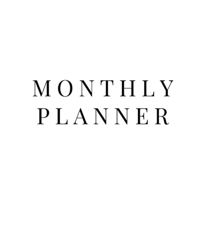 Monthly Planner 12 Month Planner Without Month Labeling to Start at Any Time of the Year. 4 Categories - Personal, Work, Ministry (church), Study (school Or Personal Study)