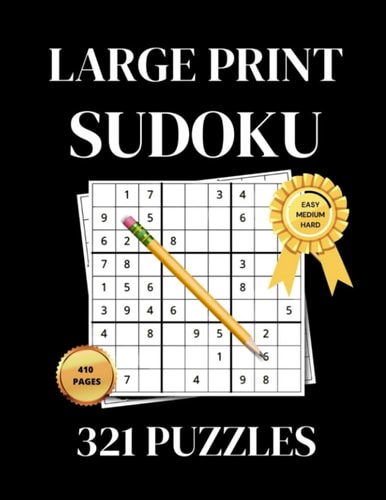 Sudoku Puzzle Book Brain Games, Large Print Sudoku, Sudoku Books For Adults and Children