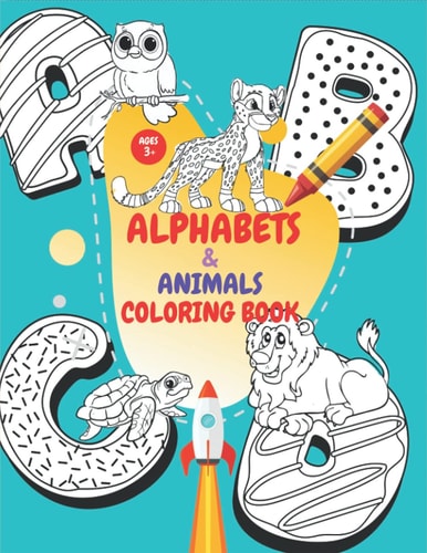 Alphabets and Animals Coloring Book