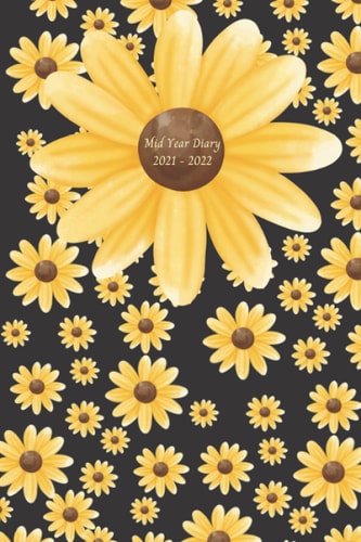 Mid Year Diary 2021-2022 July 2021 - December 2022 Diary Organiser With Flower Pattern