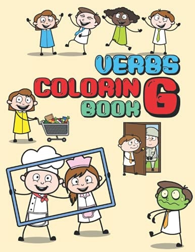 Verbs Coloring Book COLOR AND LEARN ENGLISH Verbs, COLORING BOOK, Big JUMBO, Kids Ages 3-8
