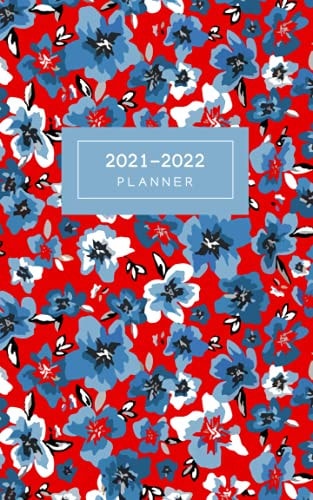 2021-2022 Planner 5x8 Weekly & Monthly Planner for Women Small Purse Diary Red Cover