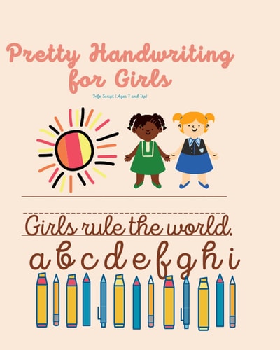 Pretty Handwriting For Girls Info Script Ages 7 and Up