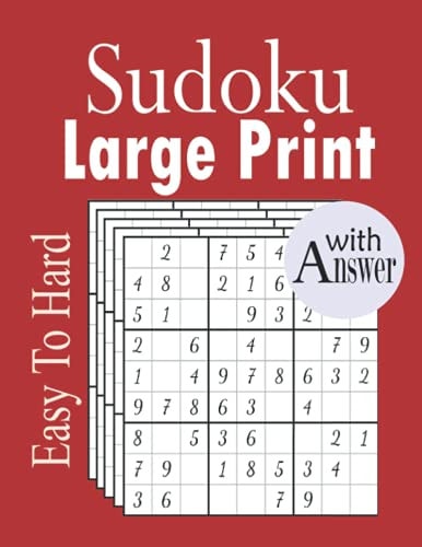 Sudoku Large Print 600+ Easy To Hard Sudoku Puzzles For Adult with Solution