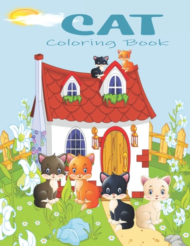 Cat Cat Coloring Book: Adorable Cats Cartoon for Kids!