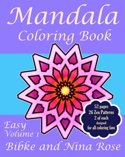 Mandala Coloring Book Easy Volume 1 Zen Patterns For Creative Coloring