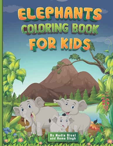 Elephants Coloring Book For Kids By Nadia Bical and Hema Singh