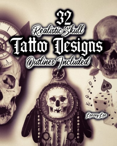 32 Realistic Skull Tattoo Designs Outlines Included