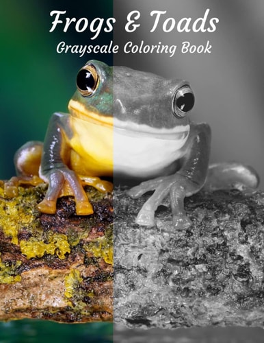Frogs & Toads Grayscale Coloring Book
