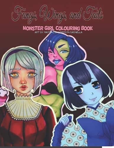 Fangs, Wings, and Tails Monster Girl Colouring Book