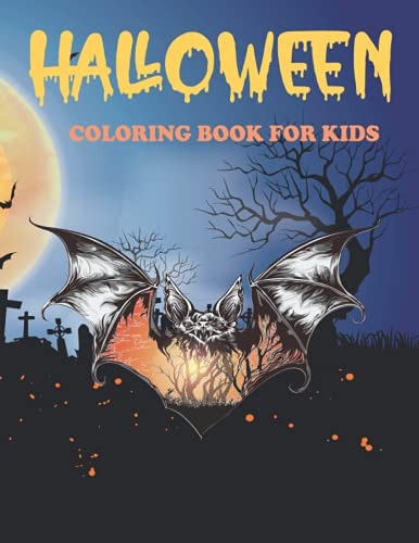 Halloween Coloring Book For Kids Kids Coloring Book with Spooky Characters, Kids Halloween Book