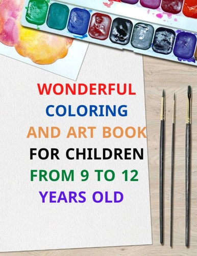 Wonderful Coloring and Art Book for Children from 9 to 12 Years Old 8.5 X 11 Inch 21.59 X 27.94 Cm 20 Pages Drawing Notebook Pattern Designe in Matte Cover.