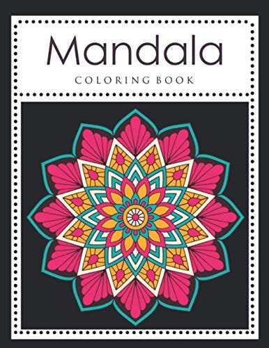Mandala Coloring Book For Adults (Black Background)