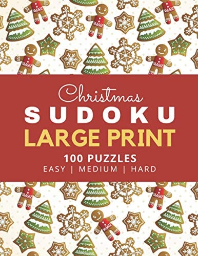 CHRISTMAS SUDOKU LARGE PRINT Gingerbread Theme