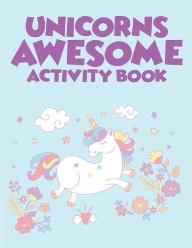 Unicorns Awesome Activity Book Lovely Unicorn Designs To Trace And Color, Coloring Pages With Cute Illustrations