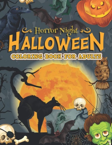 Halloween Coloring Book For Adults Funny & Happy Halloween Theme Adults Relaxation Activity Book for Coloring Pages, Word Search & More With Solution Pages