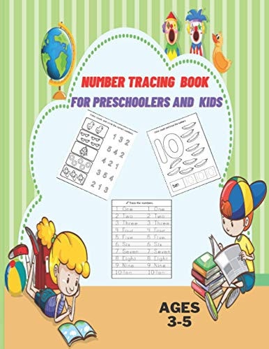Number Tracing Book for Preschoolers and Kids 3-5 Numbers Tracing and Matching Activities for 3-5 Years Old and Kindergarten,8.5X11,80 Pages.