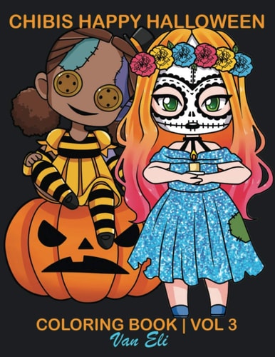 Chibis Happy Halloween Coloring Book for Kids Spooky Anime Halloween Kawaii Gift