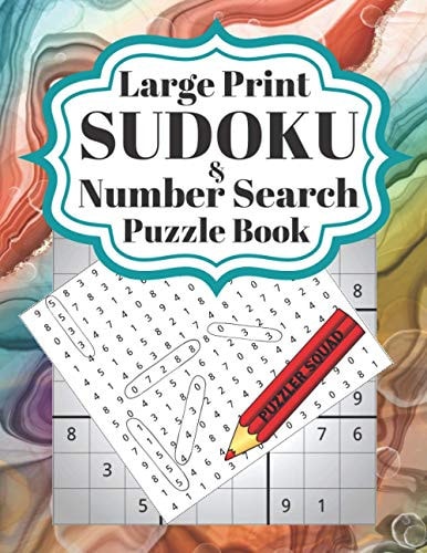 Large Print Sudoku and Number Search Puzzle Book Easy, Medium and Hard Challenge Levels Included