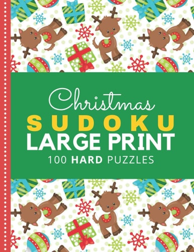 CHRISTMAS SUDOKU LARGE PRINT Baby Reindeer Ornament Theme