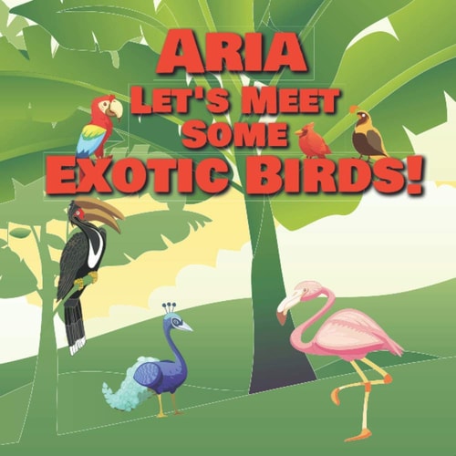 Aria Let's Meet Some Exotic Birds! Personalized Kids Books with Name - Tropical & Rainforest Birds for Children Ages 1-3
