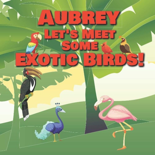 Aubrey Let's Meet Some Exotic Birds! Personalized Kids Books with Name - Tropical & Rainforest Birds for Children Ages 1-3