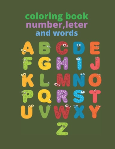 Coloring Book, Number, Leter and Words Coloring Book for Kids 6-4