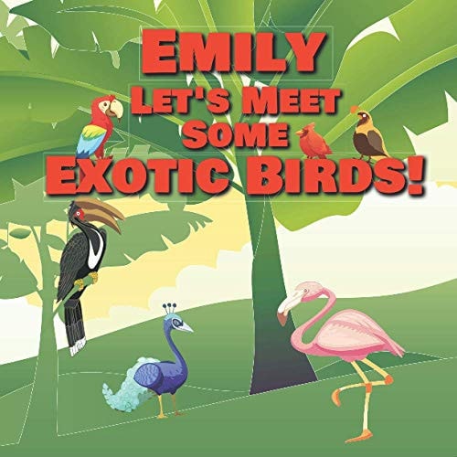 Emily Let's Meet Some Exotic Birds! Personalized Kids Books with Name - Tropical & Rainforest Birds for Children Ages 1-3