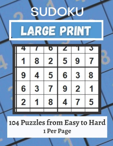 Large Print Sudoku Puzzle Book Easy to Hard 101+ Sudoku Puzzles Large Print for Adults & Seniors