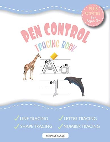 PEN CONTROL TRACING BOOK Plus Activities For Ages 3+ Tracing Book for Preschoolers with Real Animal Picture