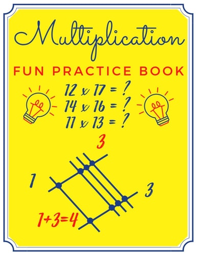 Multiplication Fun Practice Book Japanese Calculation Method by Drawing Lines No Multiplication Facts - Easy Math Homeschool for Children - Brain Games Puzzle