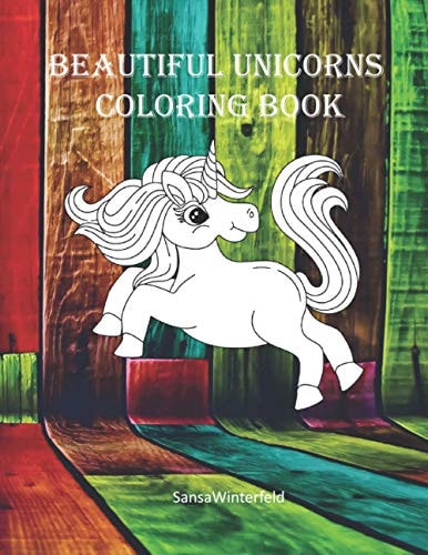 Beautiful Unicorns Coloring Book For Girl's Aged 4-8