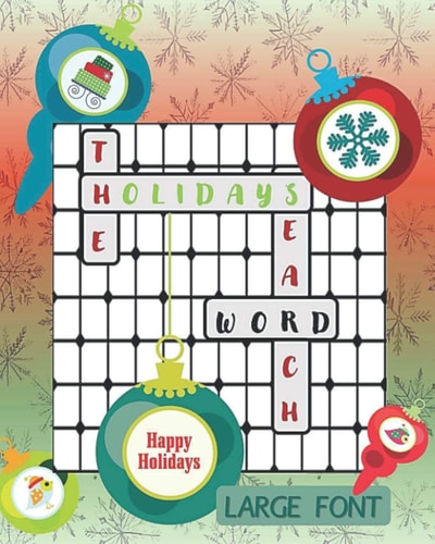 The Holidays Words Search Large Font Thanksgiving, Christmas, and New Years Theme Puzzle Fun For Adults, Seniors, And Kids