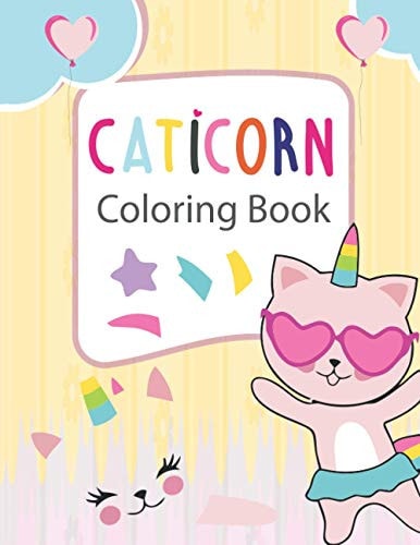 Caticorn Coloring Book For Kids 4-8 Animal Coloring Cat Books For Kids 6-8 Who Loved Caticorn Drawing