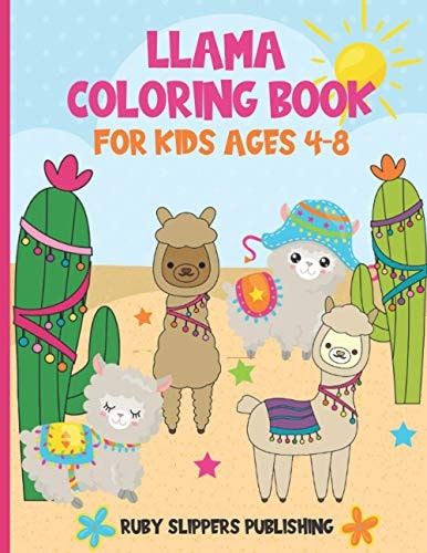 Llama Coloring Book For Kids Ages 4-8 A Cute Llama Gift For Girls And Boys With 20 Coloring Designs