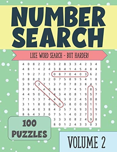 Number Search Puzzle Book for Seniors and Adults VOLUME 2
