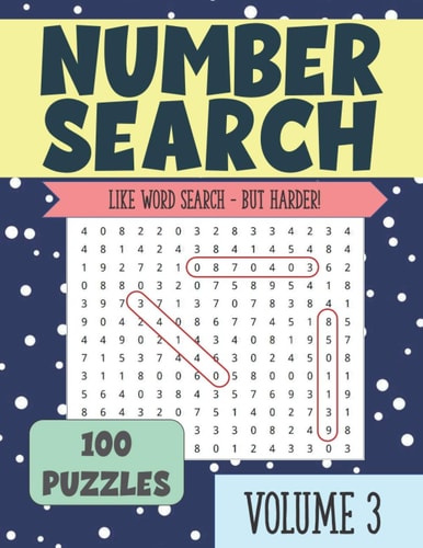 Number Search Puzzle Book for Seniors and Adults VOLUME 3