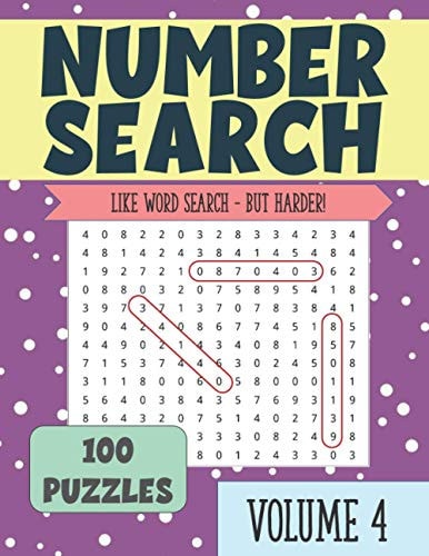 Number Search Puzzle Book for Seniors and Adults VOLUME 4