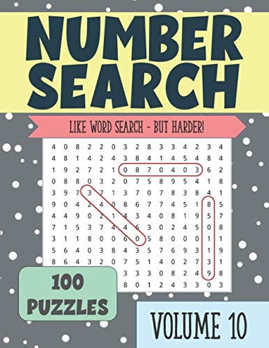 Number Search Puzzle Book for Seniors and Adults VOLUME 10