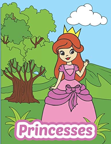 Princesses Coloring Book For Girls Ages 4-8