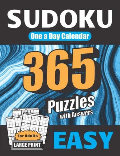 Sudoku One a Day Calendar For Adults | Easy | 365 Puzzles with Answers