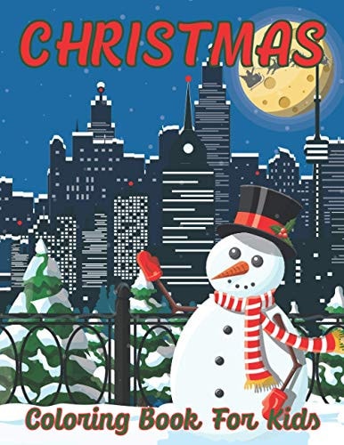 Christmas Coloring Book For Kids 35 Cute and Easy Coloring Pages with Include Santa Claus, Christmas Tree, Shoes, Dog, Gift Box and More.